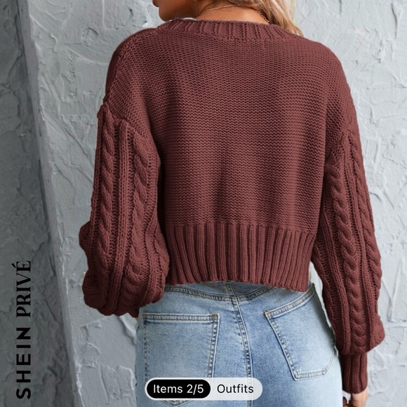 Cable knit crop cardigan - Picture 3 of 8